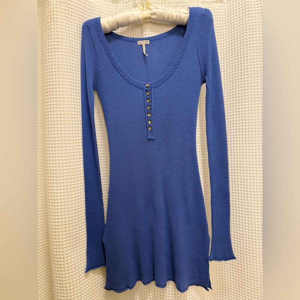 Free People Long Sleeve Ribbed Mini Dress - Silk & Cashmere